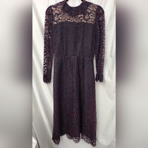 Couture Kaplan Purple Bishop Sleeve Mock Neck Gown; For True Fashion Collectors